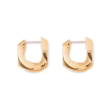 New! Gold Lock Huggie Earrings (3006) Nwot